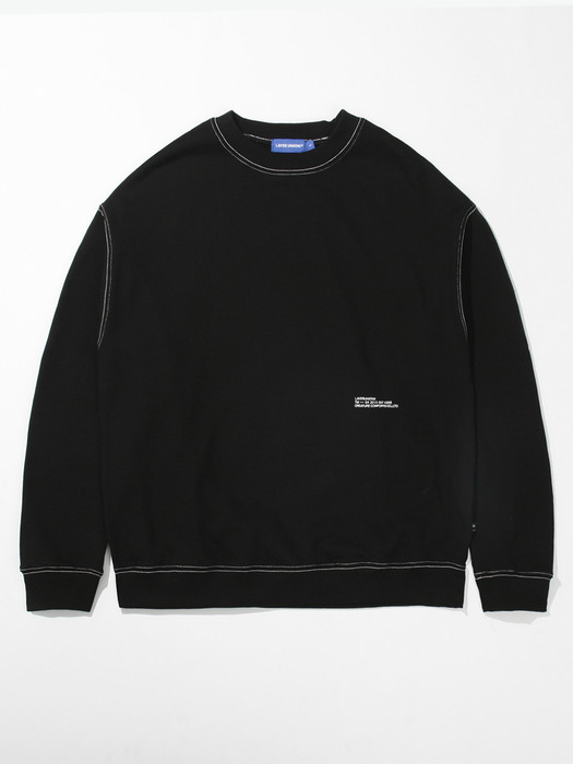 CONTRAST ST OVER SWEATSHIRT FL BLACK