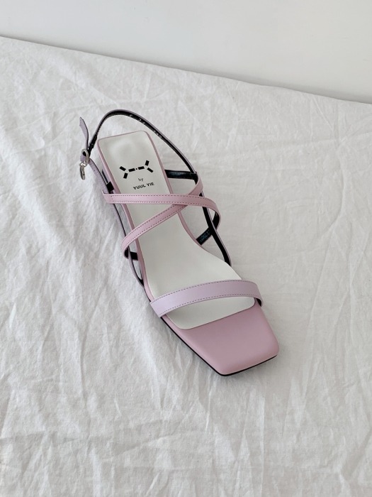 Meringue strap sandals 3cm / YY8S-S23 Lavender pink gradation