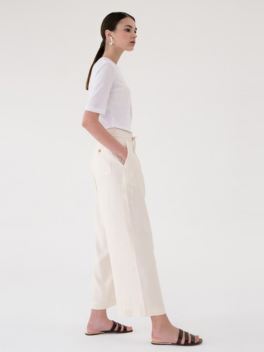 linen wide pants (cream)