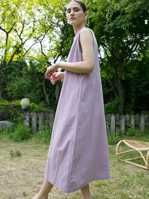 Linen Ballon Dress - Lavender