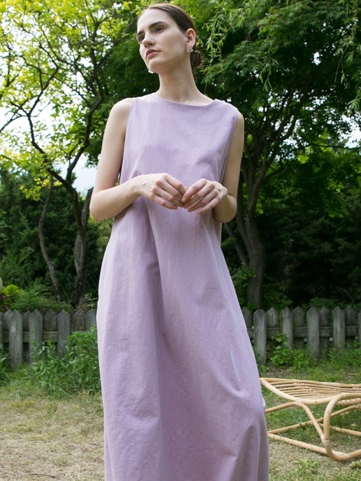 Linen Ballon Dress - Lavender