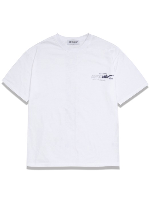 Vertical Big Logo Print Over-Fit TEE WHITE