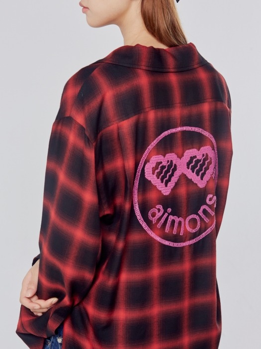 Smile Aimons Embroidery Check Shirts