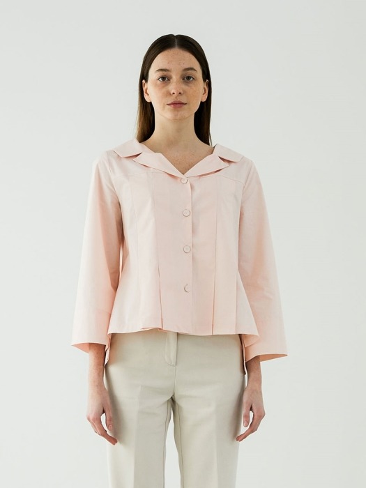 Pintuck blouse_Peach