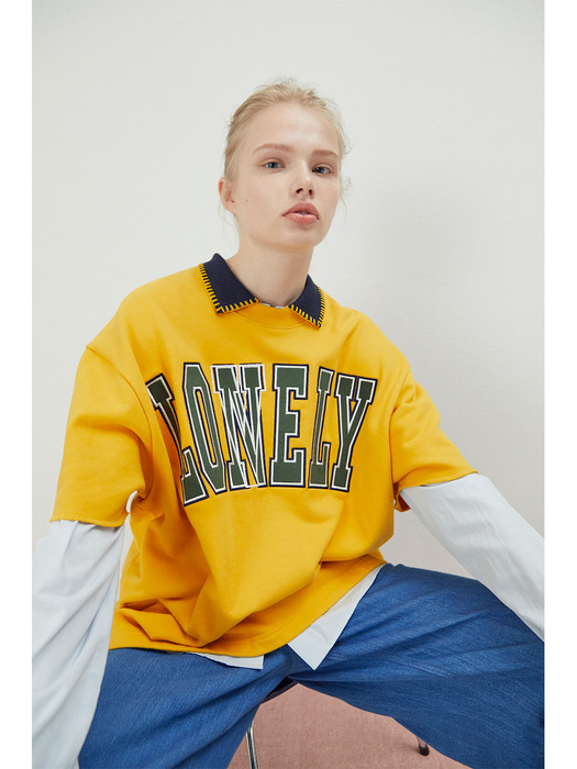LONELY/LOVELY CROPPED SWEATSHIRT YELLOW