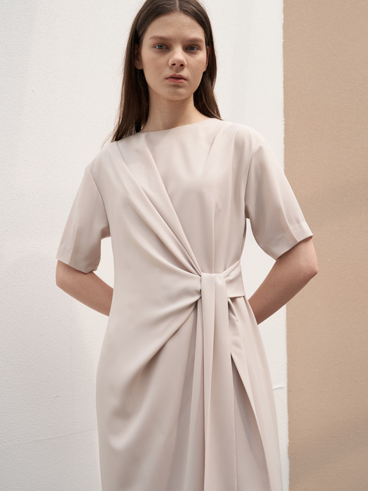 TTR BELTED WRAP DRESS 2COLOR