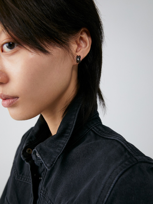 ETERNAL pearl earring (BLACK) -Single piece-