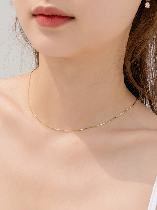 square chain necklace (14k gold)