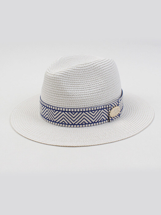 Blue Mono Line Summer White Fedora 여름페도라