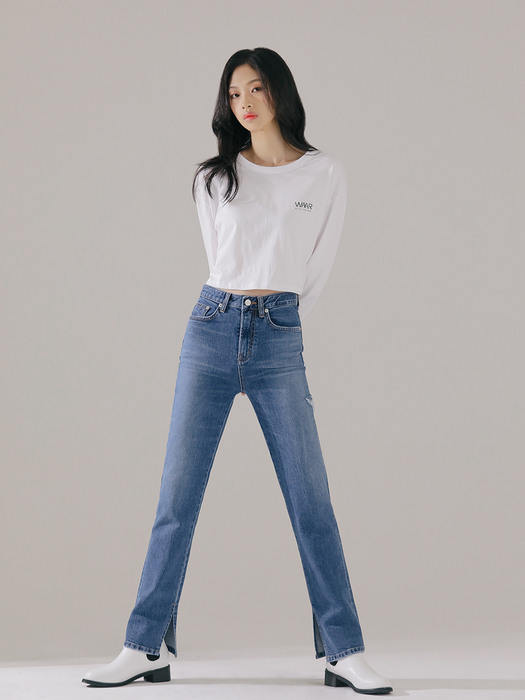 W21 SIDE SLIT STRAIGHT DENIM_MEDIUMBLUE