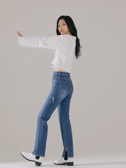 W21 SIDE SLIT STRAIGHT DENIM_MEDIUMBLUE