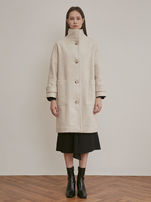 HIGH COLLAR OVERSIZED COAT [IVORY]