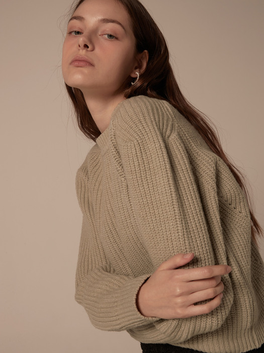 Puffy shoulder pullover - Ivory