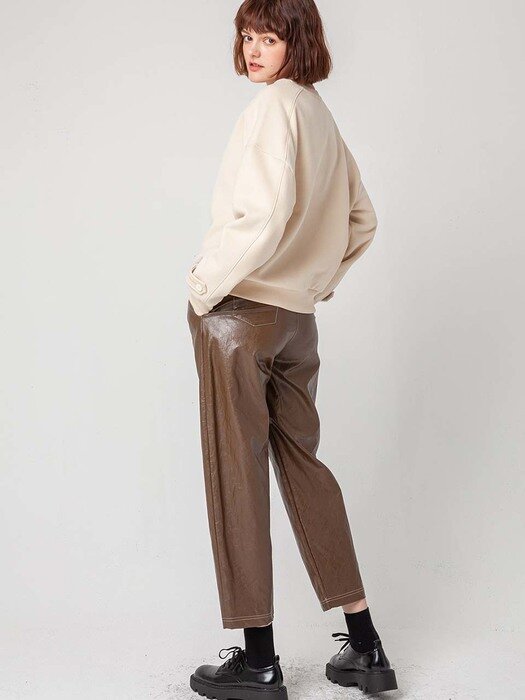 leather pants_ KH/BROWN