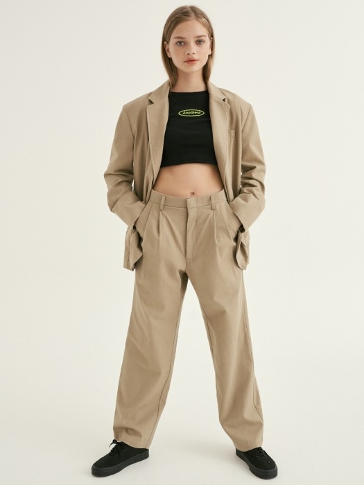 HighWaist Pintuck Pants [Beige]