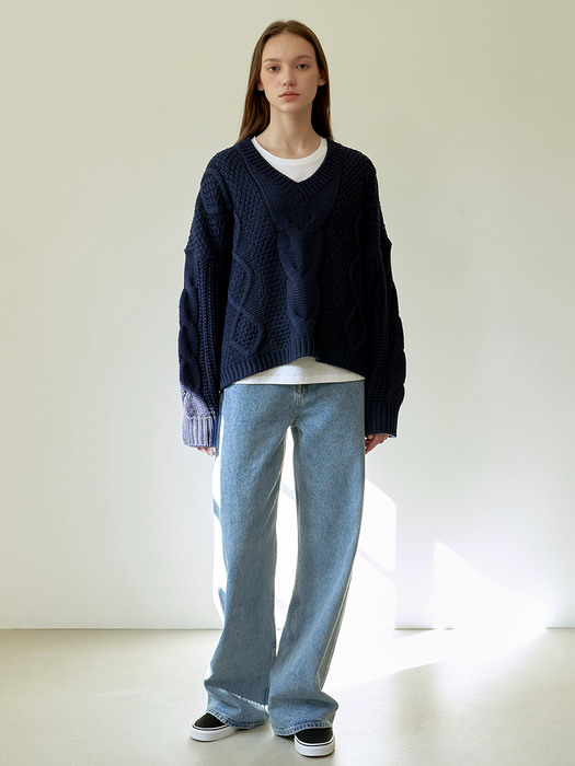 Flow Twist Knit_Navy