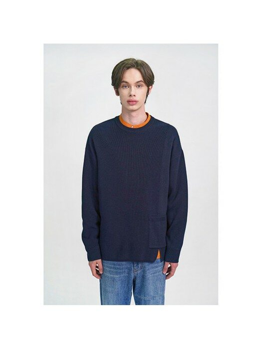 one poket crewneck sweater_CWWAS21102NYD