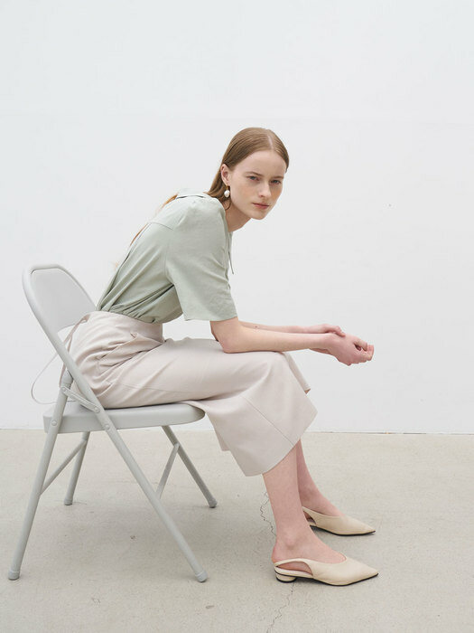 21 Summer_L/khaki Linen Blouse