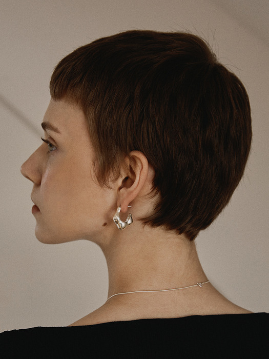 flint nodule earring silver