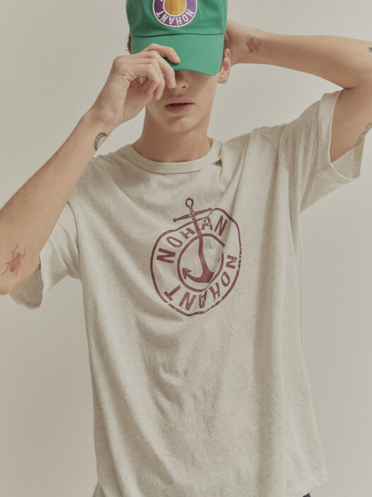 MARINE LOGO T SHIRT ASH GRAY