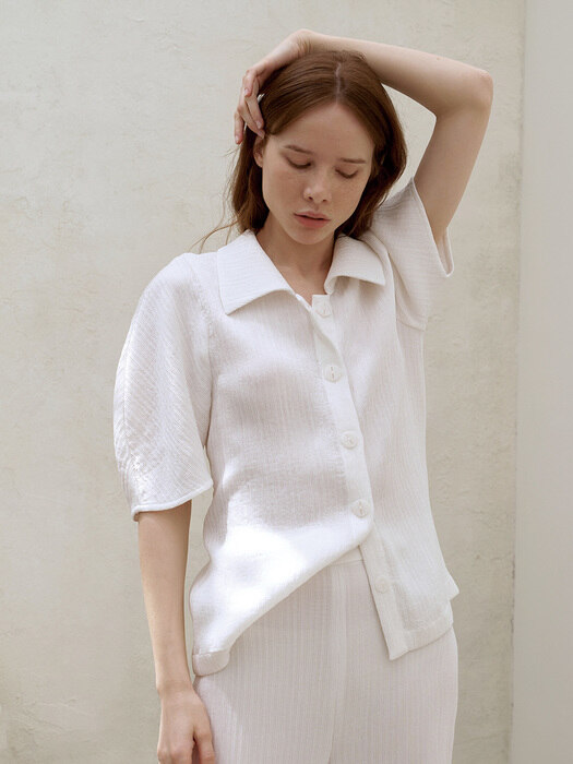 White Pleated Matisse Blouse II