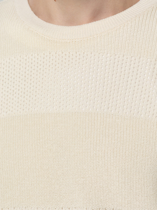 Two Pattern Linen Knit [ Marshmallow ]