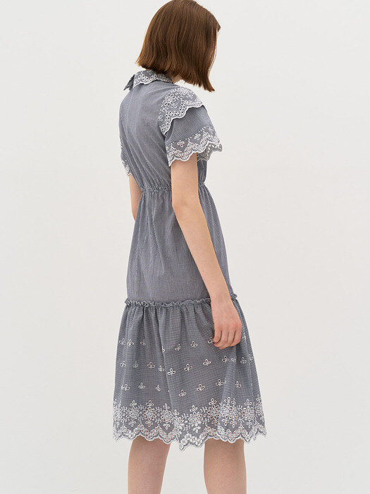 5S Floral-embroidered cotton midi dress 