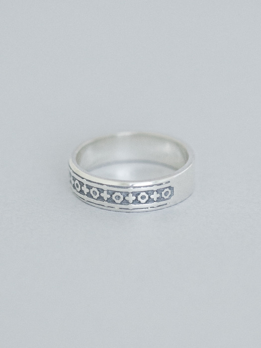 Gothic matte color couple ring(men) - Silver