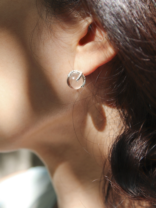 cactus stone earring-L