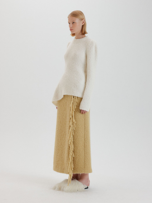 THYME Asymmetric Knit Pullover - Ivory