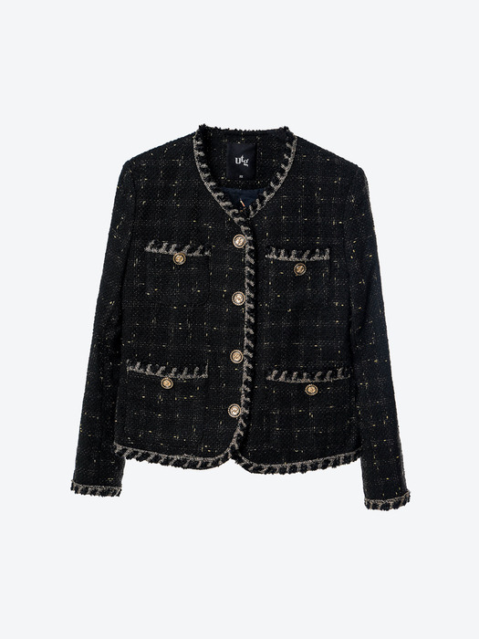 Metallic-Button Boucle Tweed Jacket(WOMAN)_UTO-FB02
