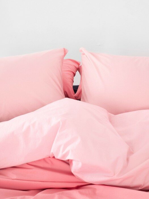 mendls pink pillow cover 80 바이오워싱 순면 베개커버	