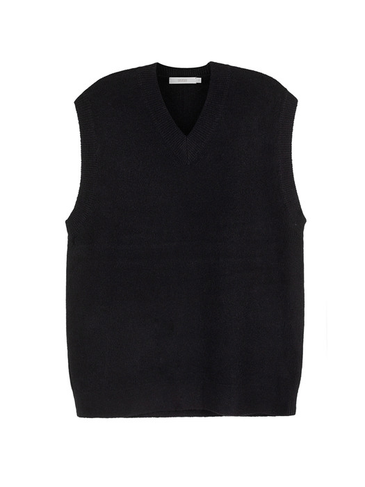 cashline V-neck knit vest(Black)