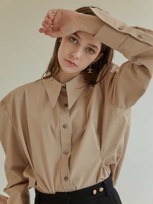 anthese claire deep point shirts, beige 