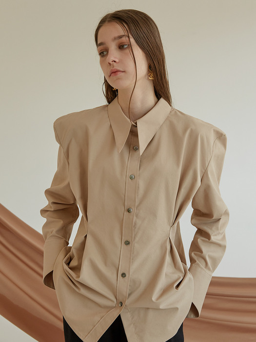 anthese claire deep point shirts, beige 