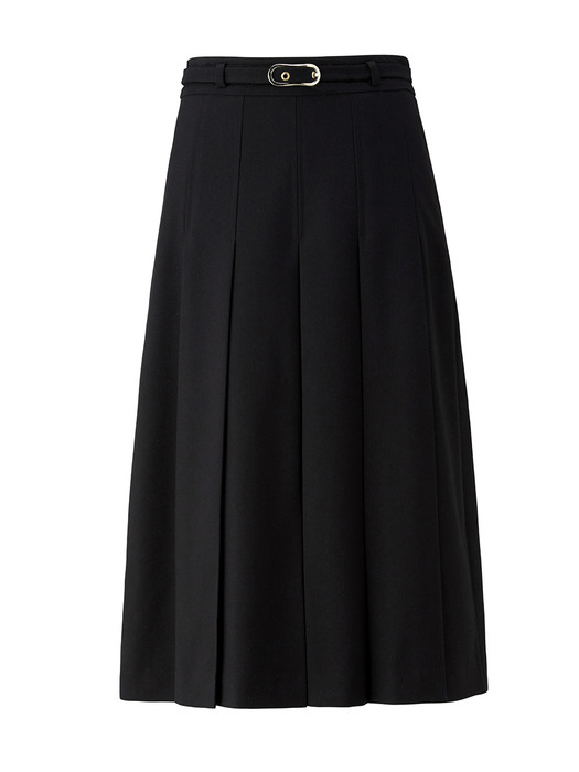 Belted pleated skirt - 2colors