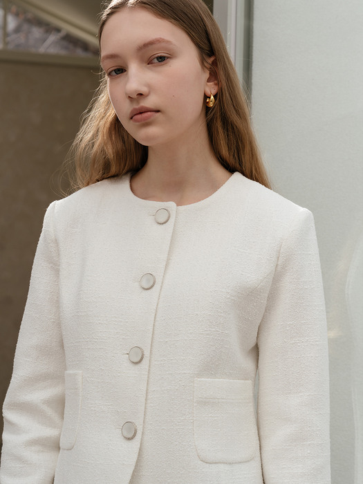Merry classic tweed jacket in White