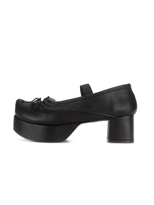 Two layer ballerina platform heels | Black