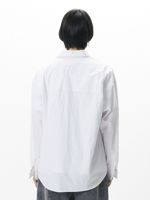 OVER FIT HAND PAINTED HIDDEN SHIRT_WHITE