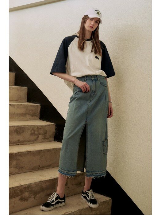 Brushed Slit Denim Skirt (for women)_QWPDX22415BUX