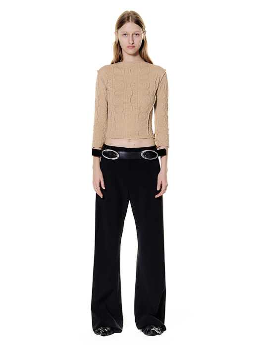 Straight Belted Pants (Black)