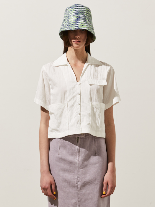 Cropped Collar Shirts_WHITE