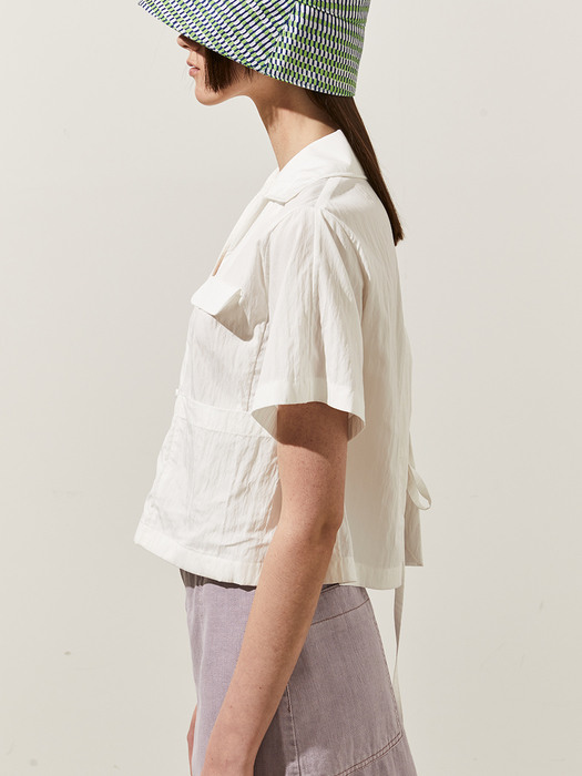 Cropped Collar Shirts_WHITE