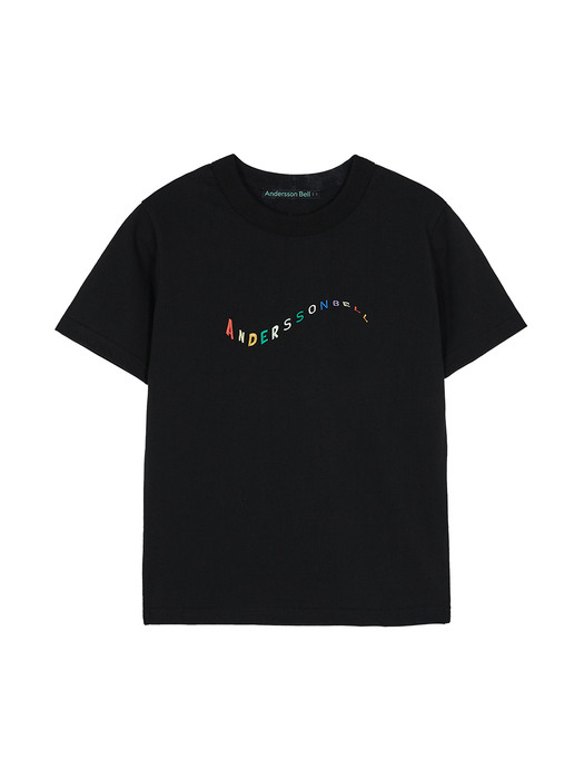 (ESSENTIAL) (WOMEN) RAINBOW FLOW T-SHIRTS atb697w(BLACK)