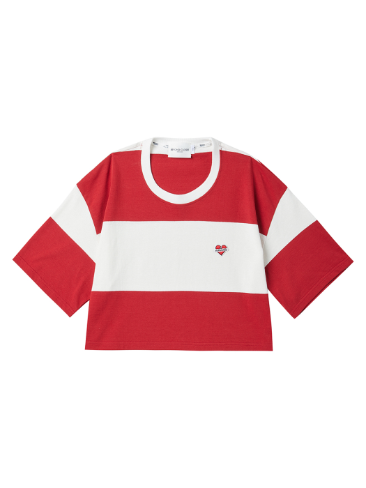 [WOMENS EDITION] NOMANTIC NEW IVY STRIPE CROP T-SHIRT RED