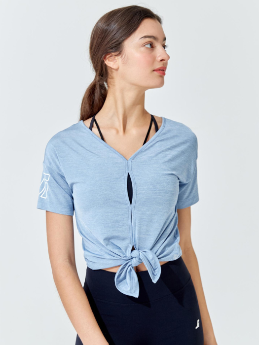 [질스튜어트 스포츠] Own Rhythm Cover up T Shirt 블루 뒷트임 여성 반팔 티셔츠