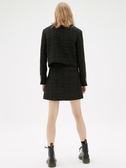 TWEED MINI SKIRT_BLACK