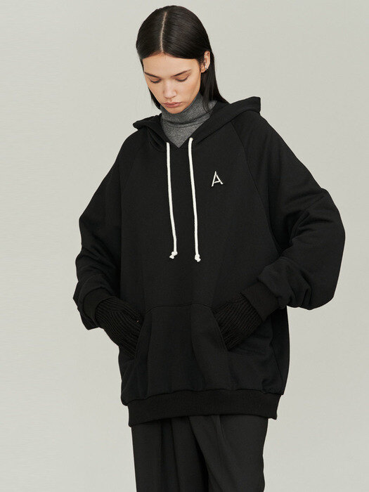 JOEY BLACK OVERSIZED LOGO-EMBROIDERED COTTON-JERSEY HOODIE