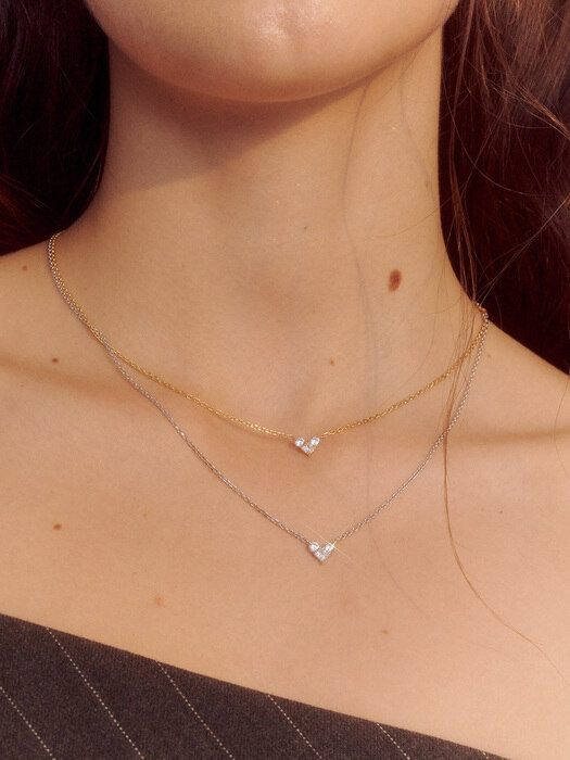 [단독] 925 silver essential heart shine necklace