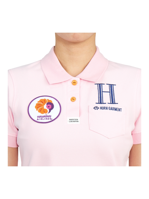 에어라인 70s HCW 2A AP87 PINK 여자 골프 카라 반팔티셔츠